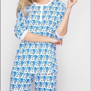 Roller rabbit Blue monkey pajamas